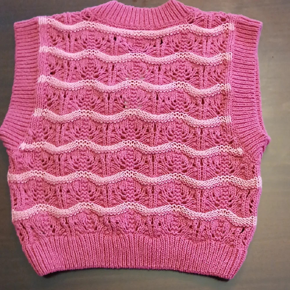 Zara V-Neck Pink Sweater Vest NWT - Picture 2 of 8
